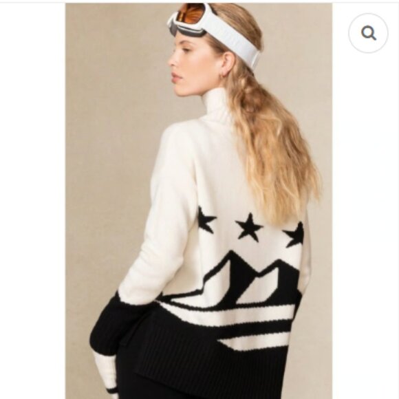 NWT NakedCashmere Stella Star Graphic Turtleneck Cashmere Sweater - Picture 2 of 6